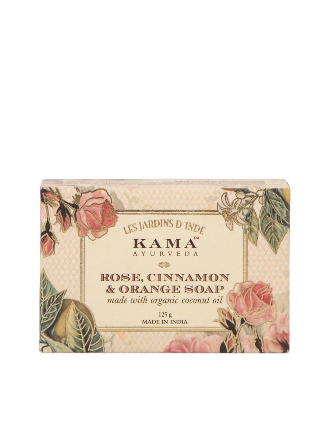 kama ayurveda sustainable unisex rose orange  cinnamon soap 125 g