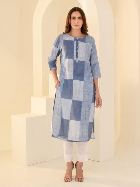 kameez by pooja blue kurta with pant