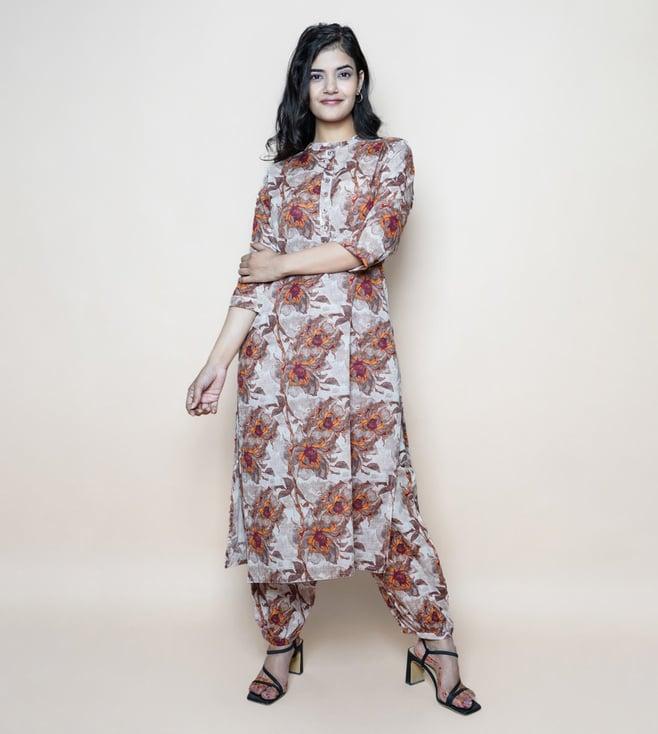 kameez by pooja ivory kurta with pant