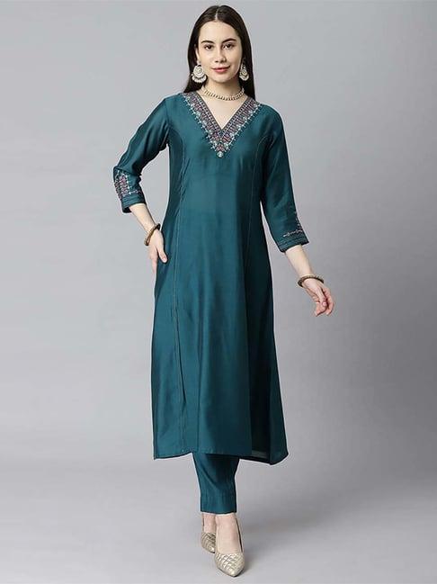 kami kubi blue a line kurta