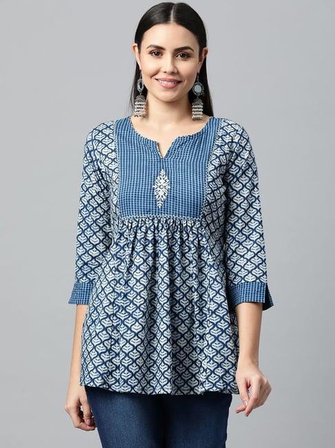 kami kubi blue printed tunic