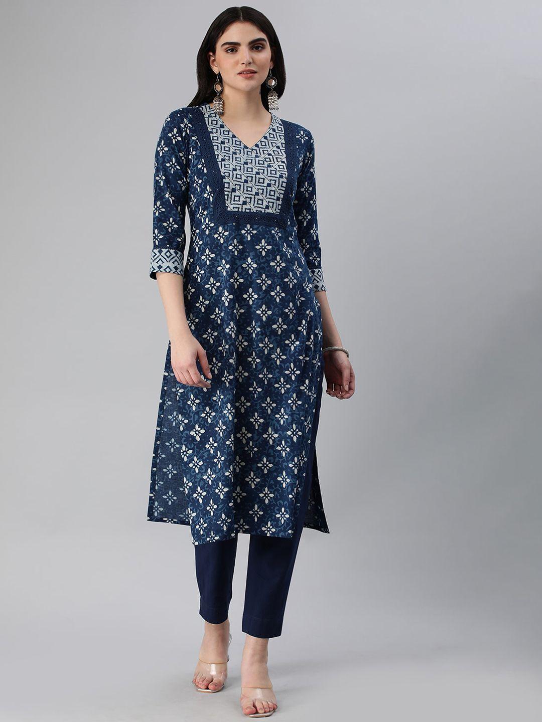 kami kubi floral printed pure cotton kurta