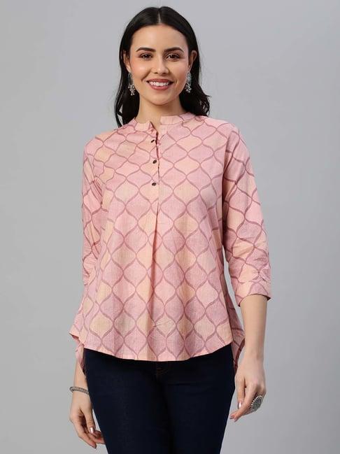 kami kubi pastel pink cotton printed top