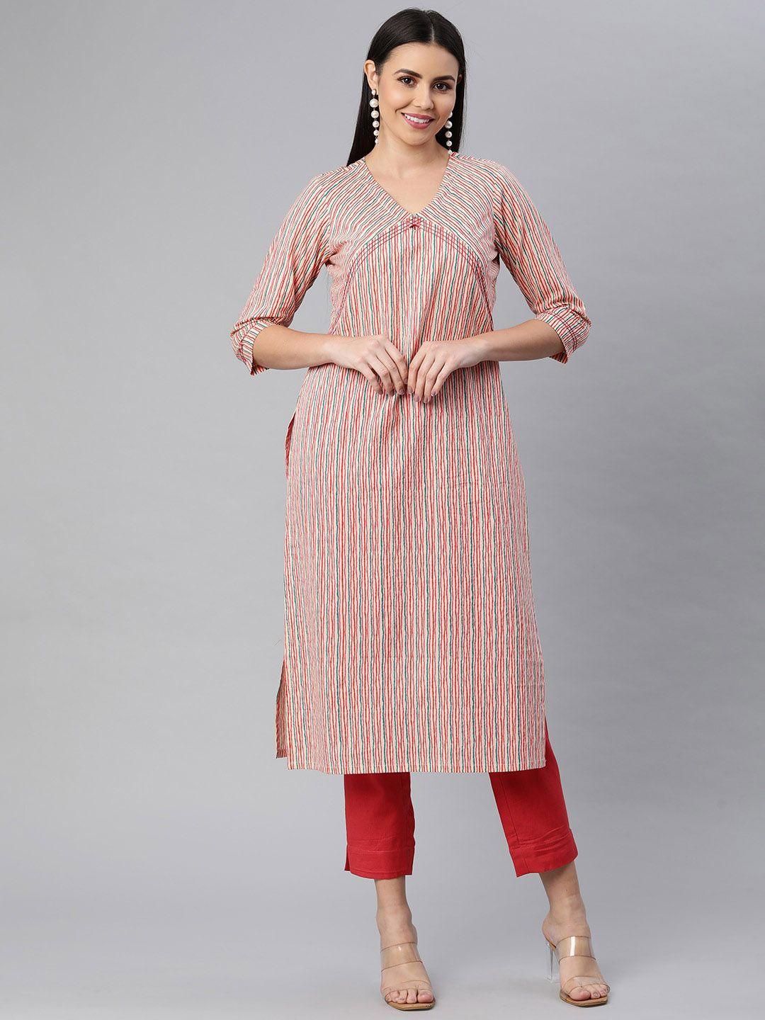 kami kubi striped gotta patti cotton kurta