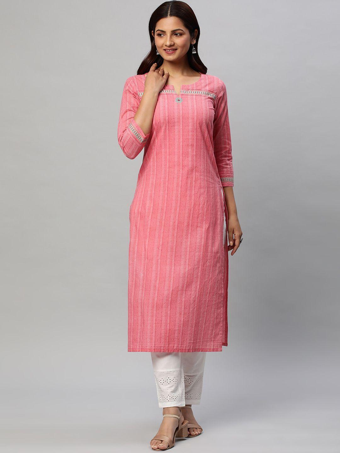 kami kubi striped straight pure cotton kurta