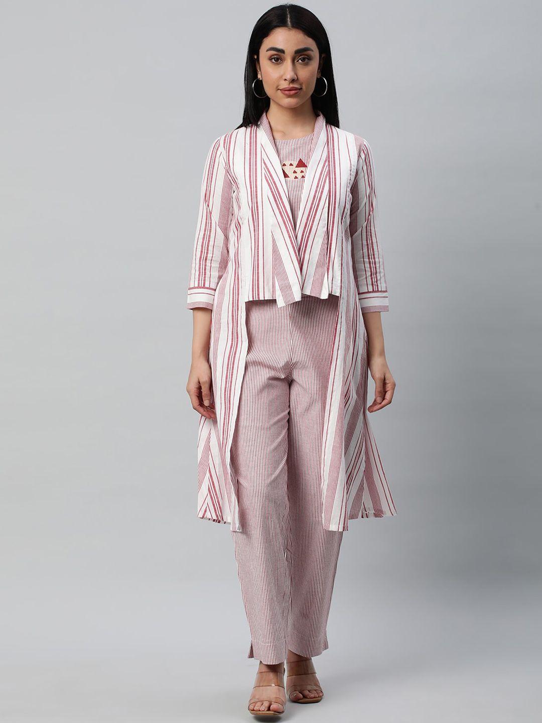 kami kubi striped top shrug with trousers co-ords