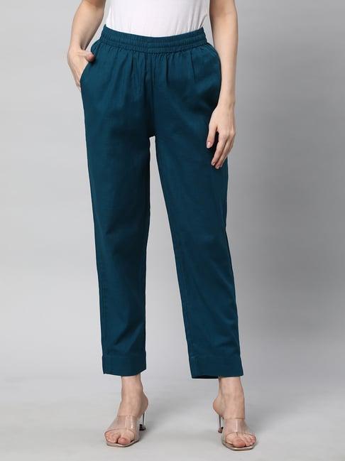 kami kubi teal linen pants