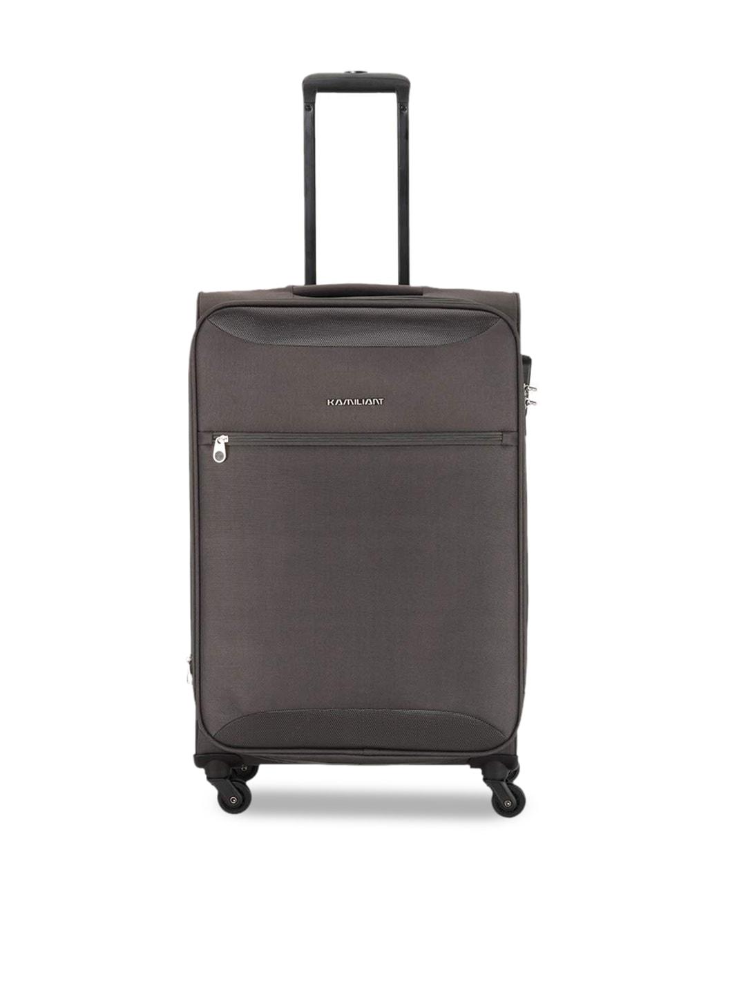 kamiliant solid soft sided medium trolley suitcase