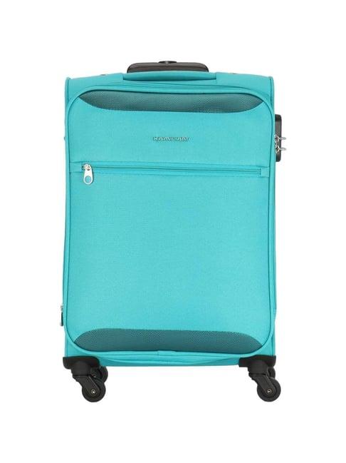 kamiliant by american tourister zaka aquamarine solid soft cabin trolley bag - 56 cm