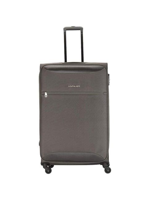 kamiliant by american tourister zaka grey solid soft large trolley bag - 78 cm