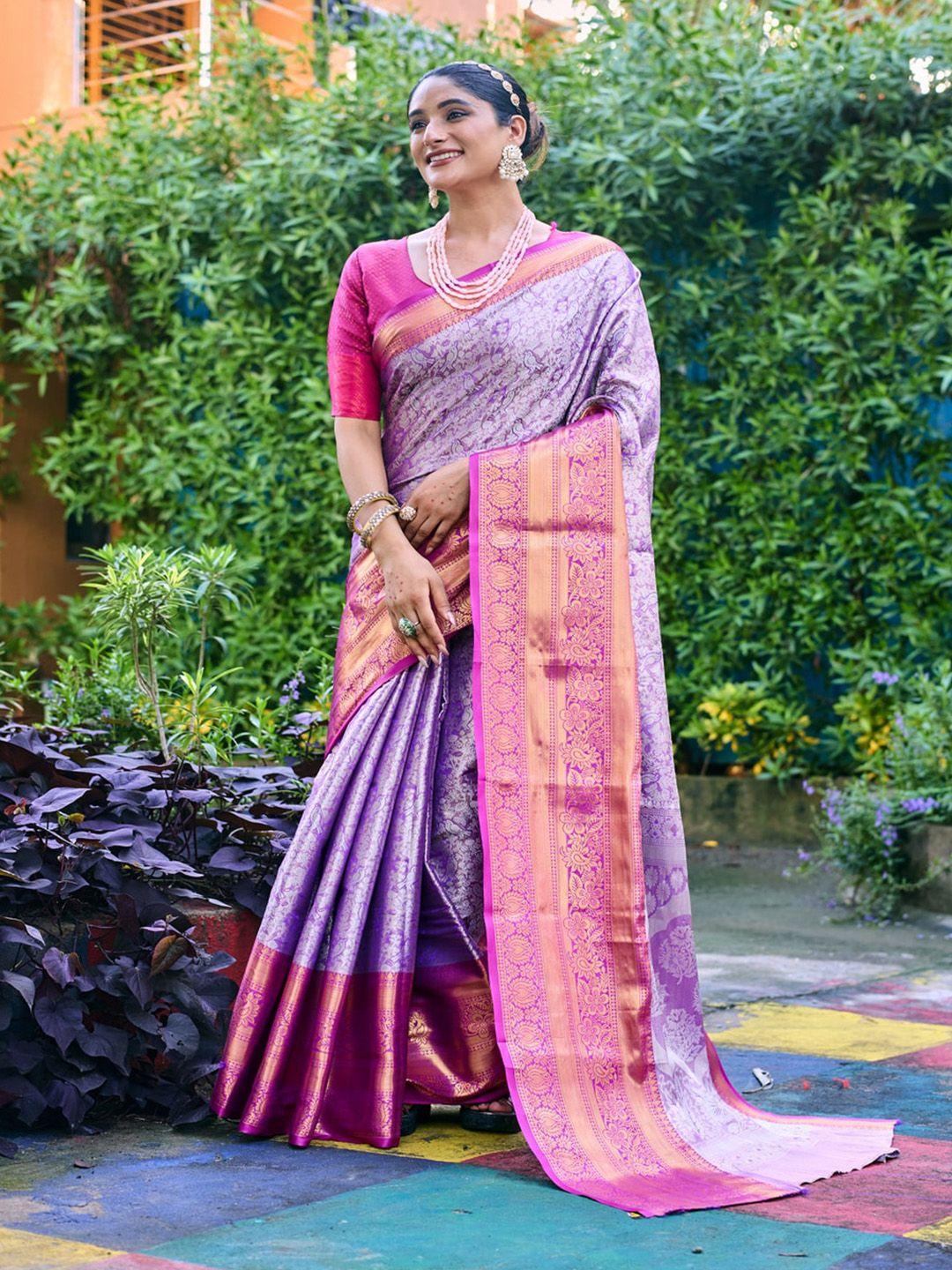 kandora ethnic motifs zari tissue banarasi saree