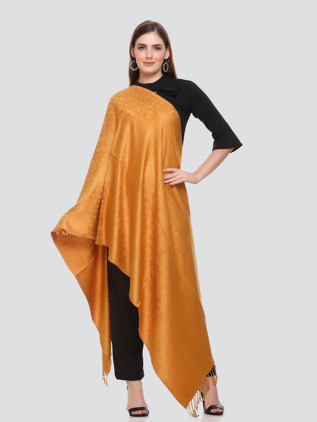 kanigari women mustard printed woven design stole