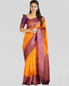 kanjeevaram saree with contrast border