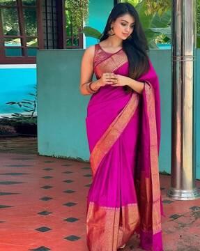 kanjeevaram saree with contrast border