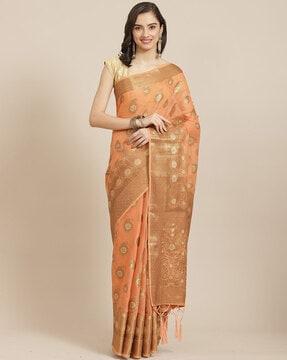 kanjeevaram saree with paisley woven motifs