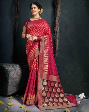 kanjeevaram silk saree with contrast border