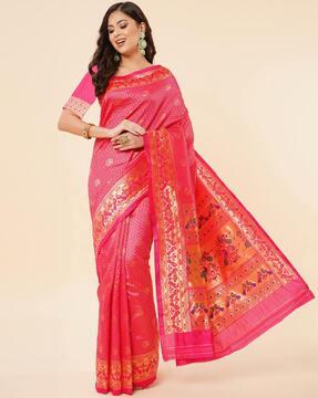 kanjeevaram silk saree with woven motifs