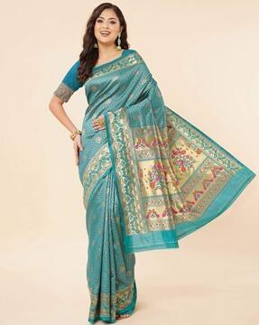 kanjeevaram silk saree with woven motifs