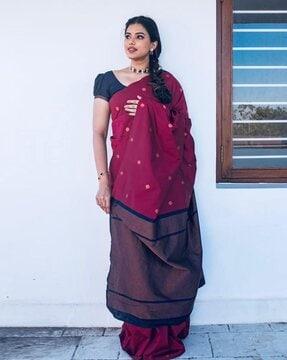 kanjeevaram silk saree with woven motifs