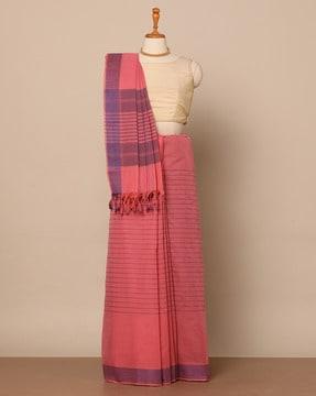 kanjeevaram striped handspun cotton saree