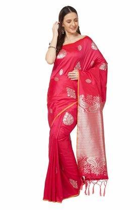 kanjivaram katan silk traditional women kanjivaram saree - pink