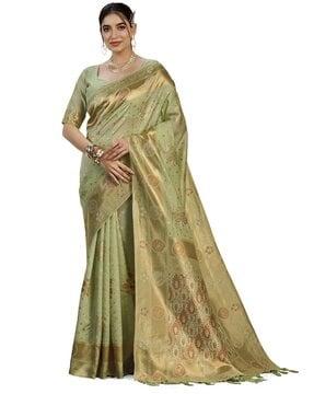 kanjivaram art silk saree with blouse piece