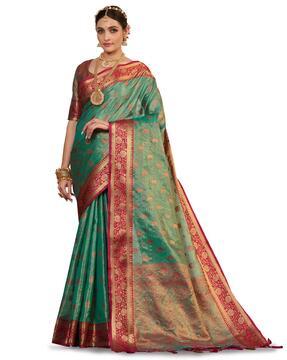 kanjivaram art silk saree with blouse piece