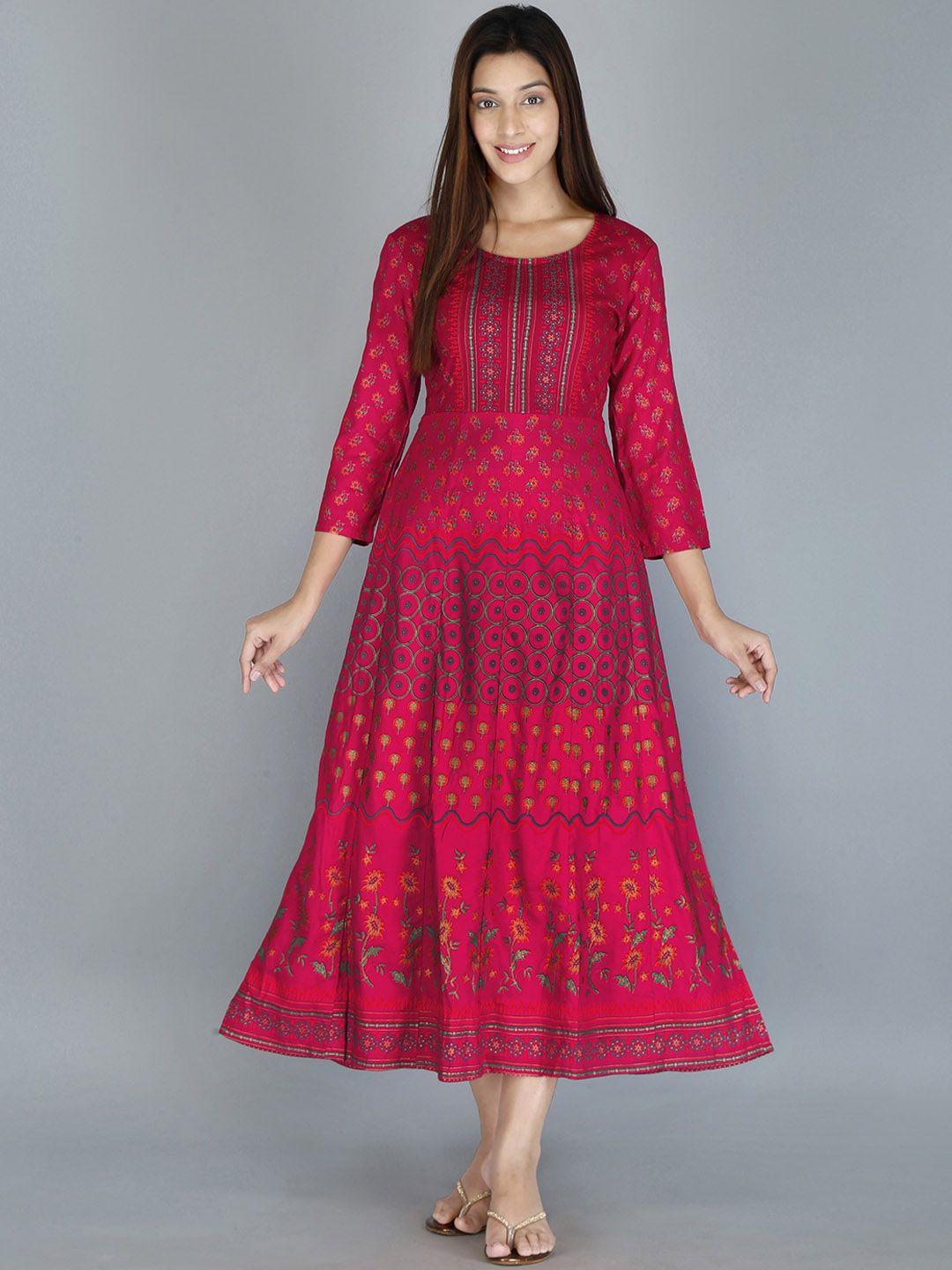 kannahi printed a-line midi dress