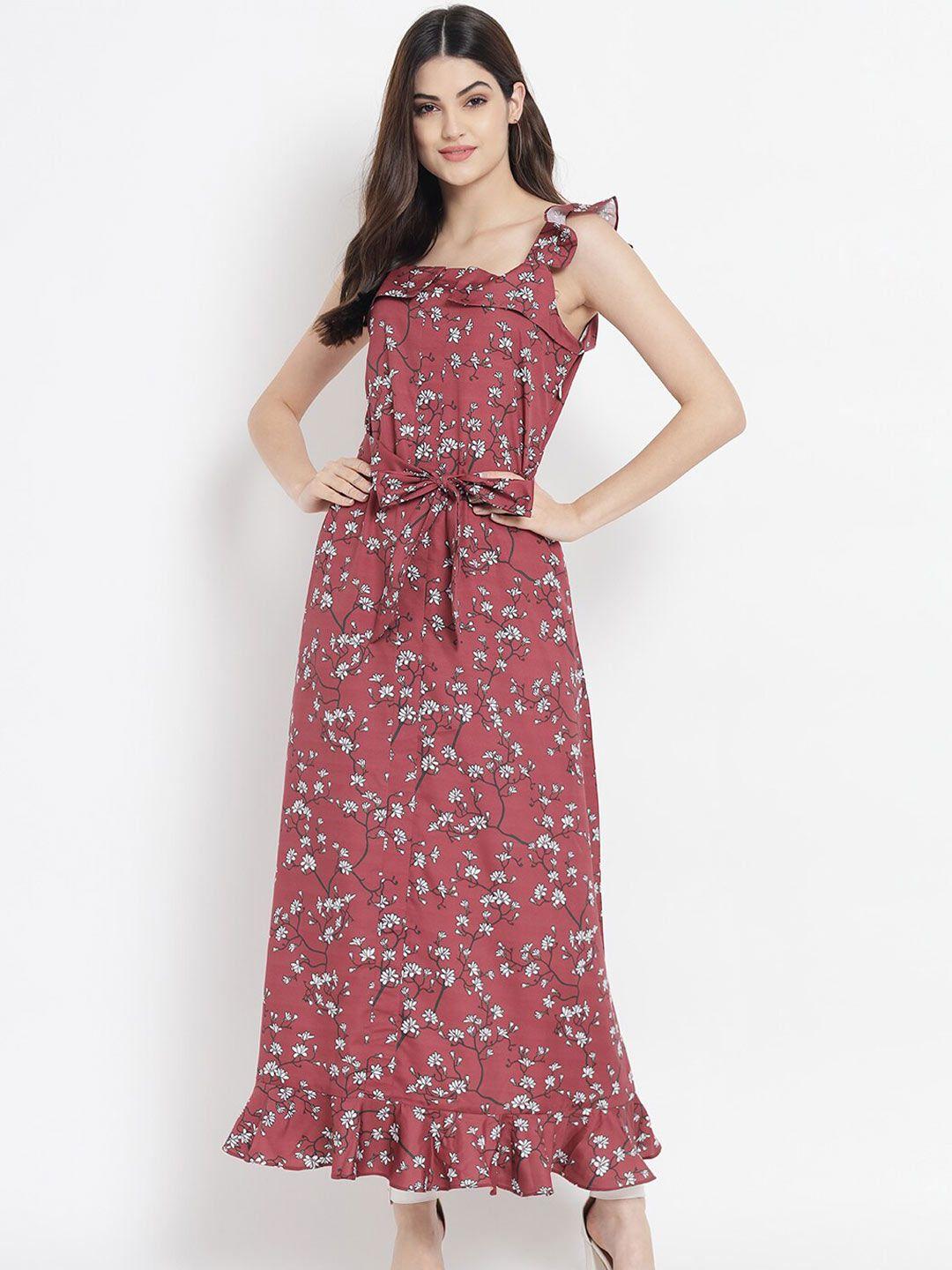 kannan floral print shoulder strap maxi dress