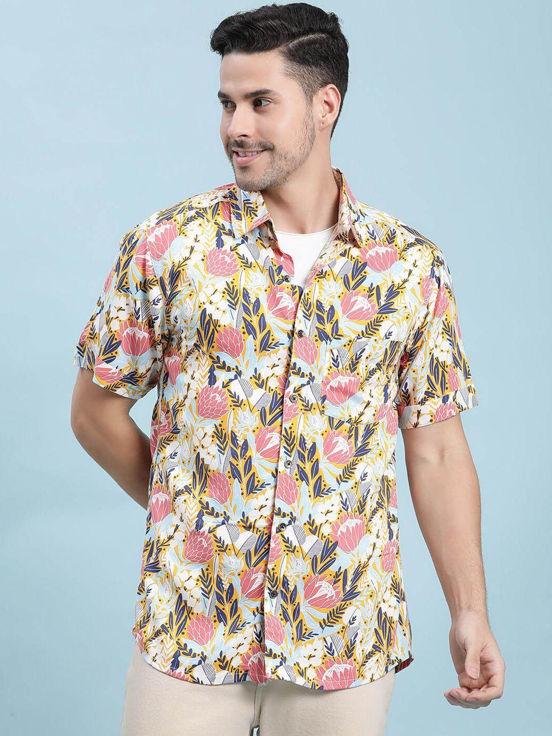 kannan men multicoloured floral opaque printed casual shirt