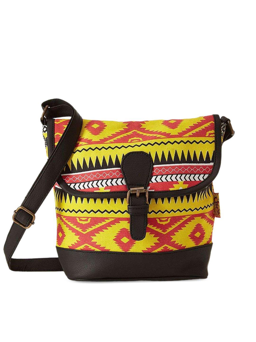 kanvas katha abstract printed shopper sling bag