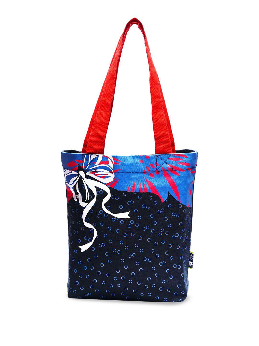 kanvas katha navy blue structured tote bag