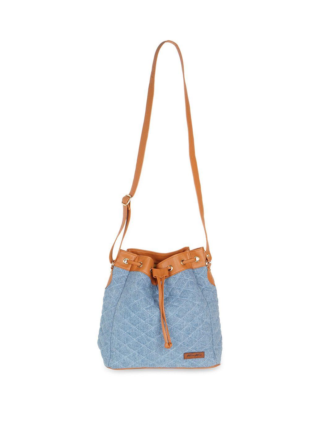 kanvas katha textured bucket sling bag with quilted