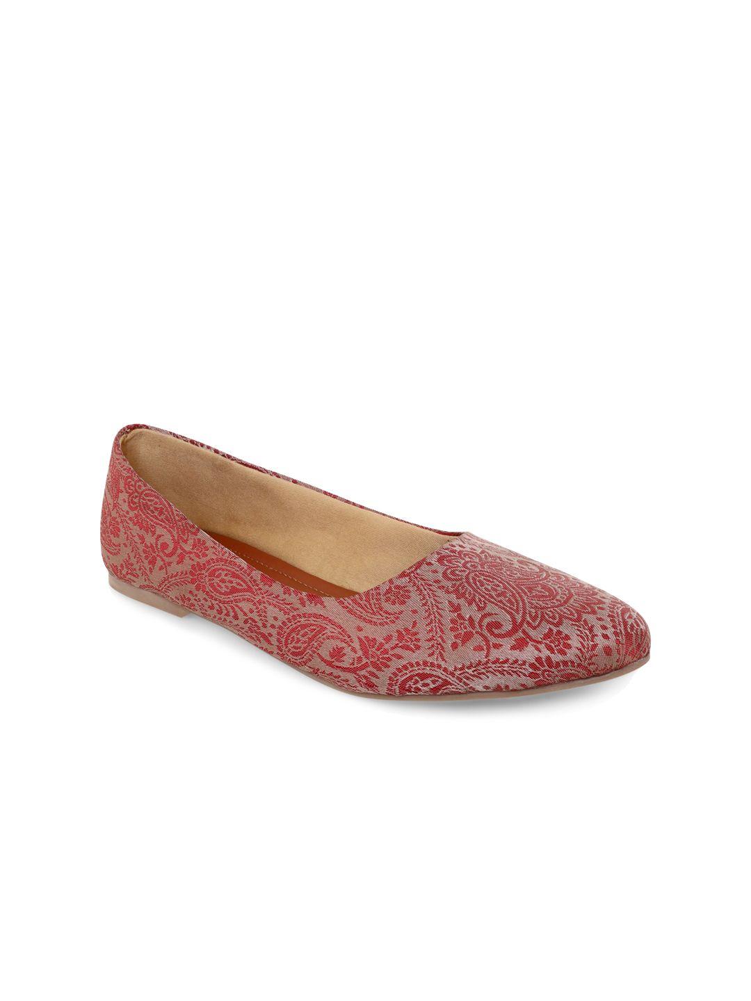 kanvas woven design pointed toe leather ballerinas