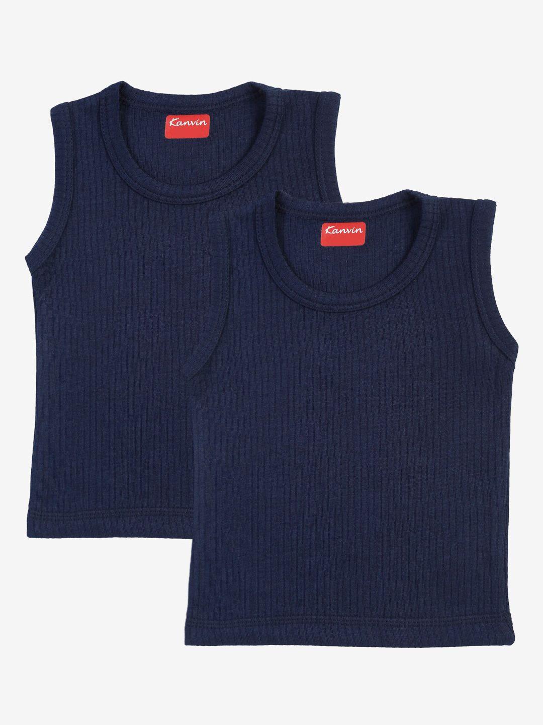 kanvin boys pack of 2 ribbed thermal vests