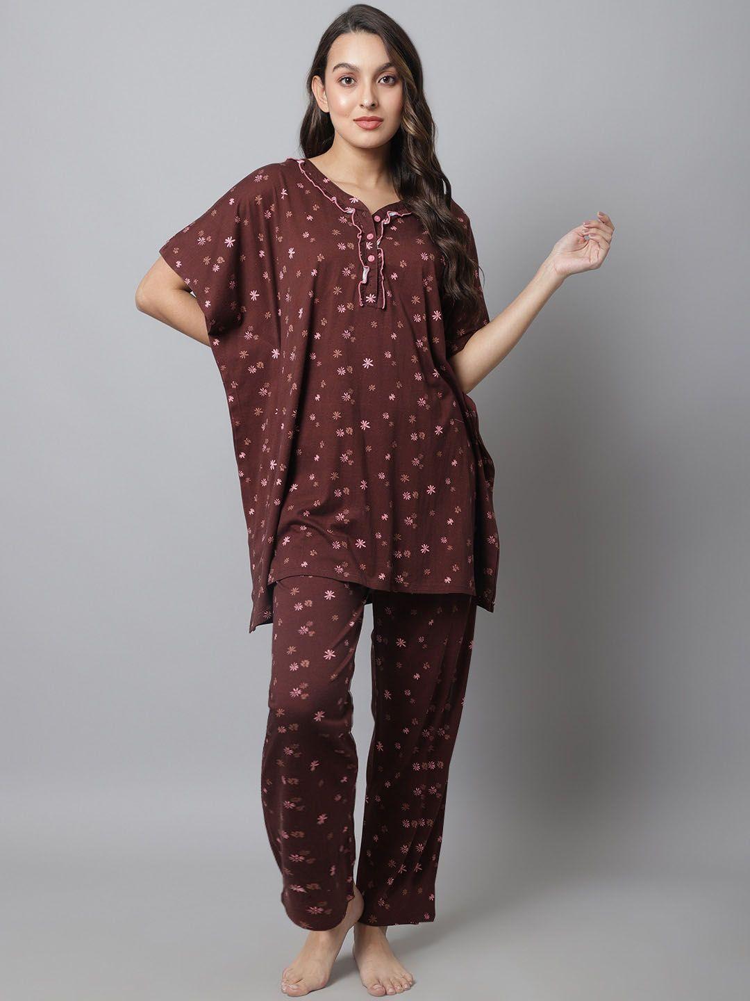 kanvin floral printed night suit