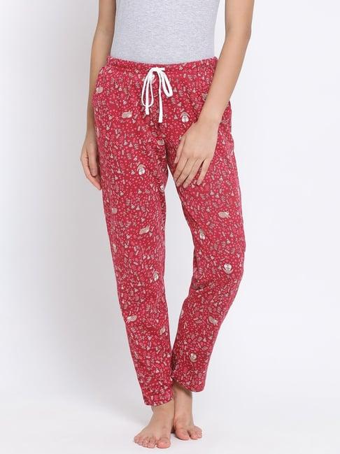 kanvin red printed pyjamas