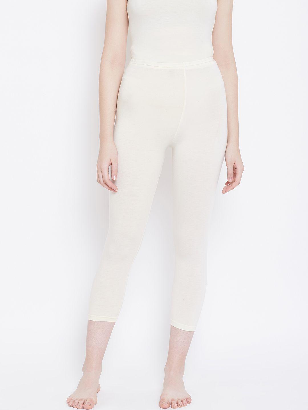 kanvin women off-white solid thermal bottom