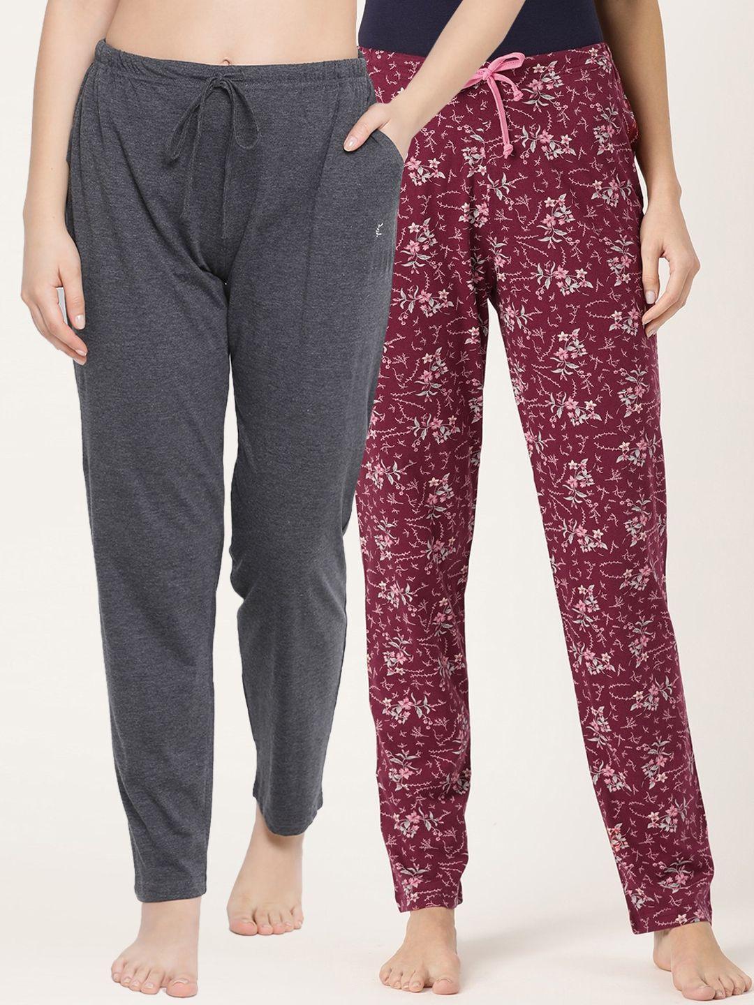 kanvin women pack of 2 solid lounge pants