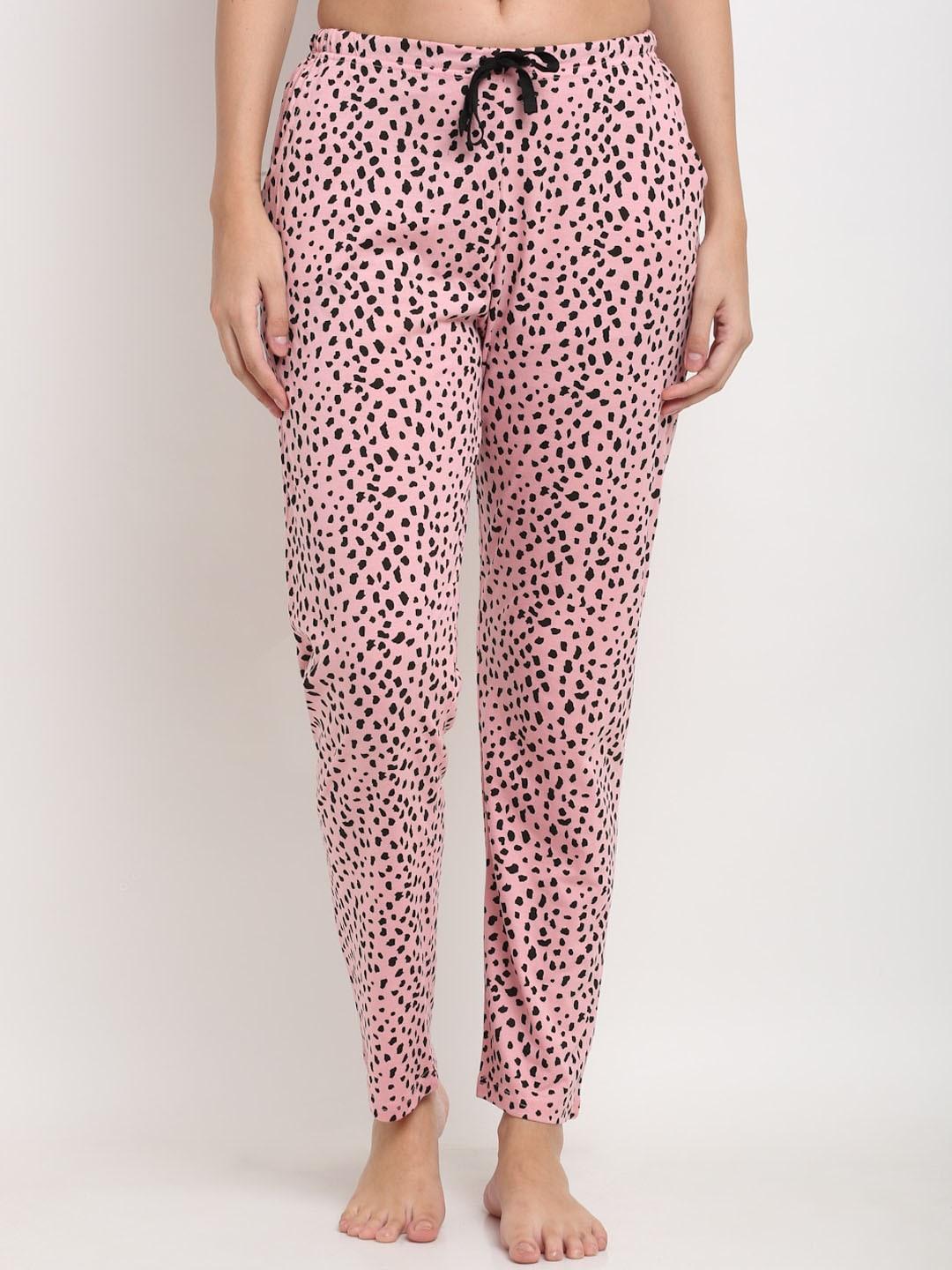 kanvin women pink printed lounge pants