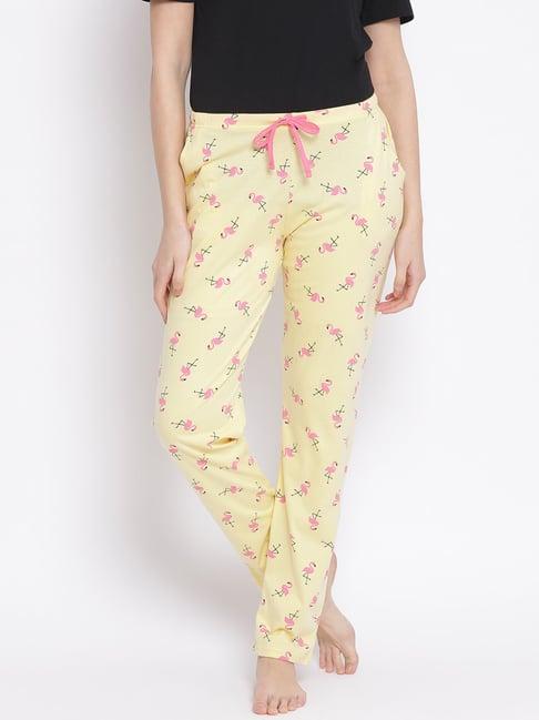 kanvin yellow printed pyjamas