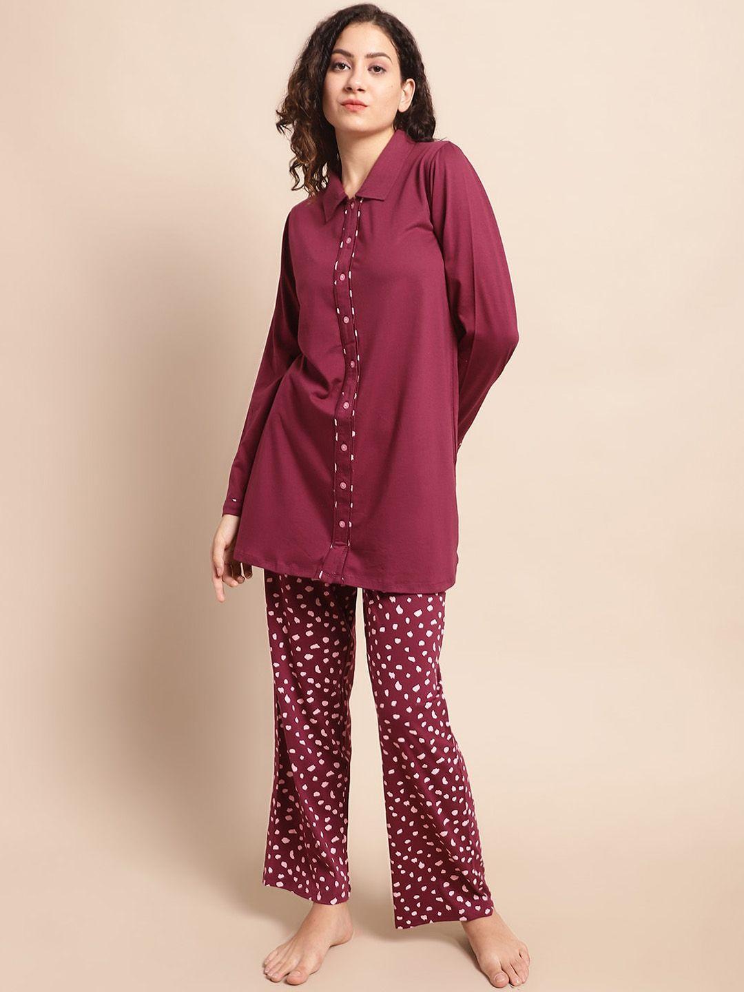 kanvin abstract printed night suit