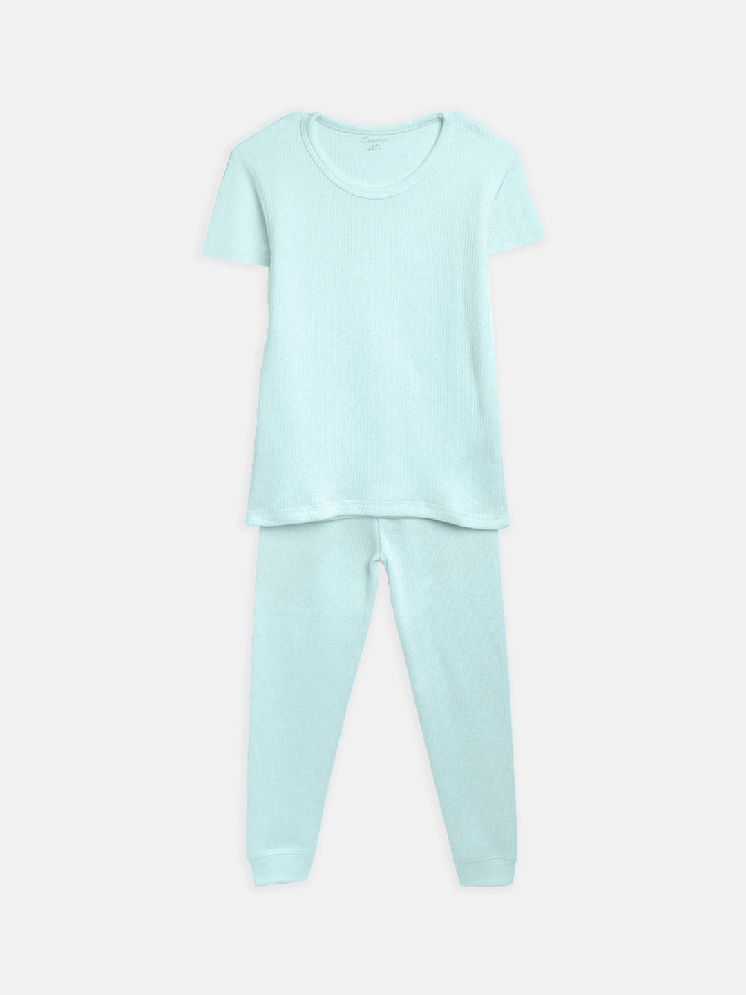 kanvin boys blue solid thermal set