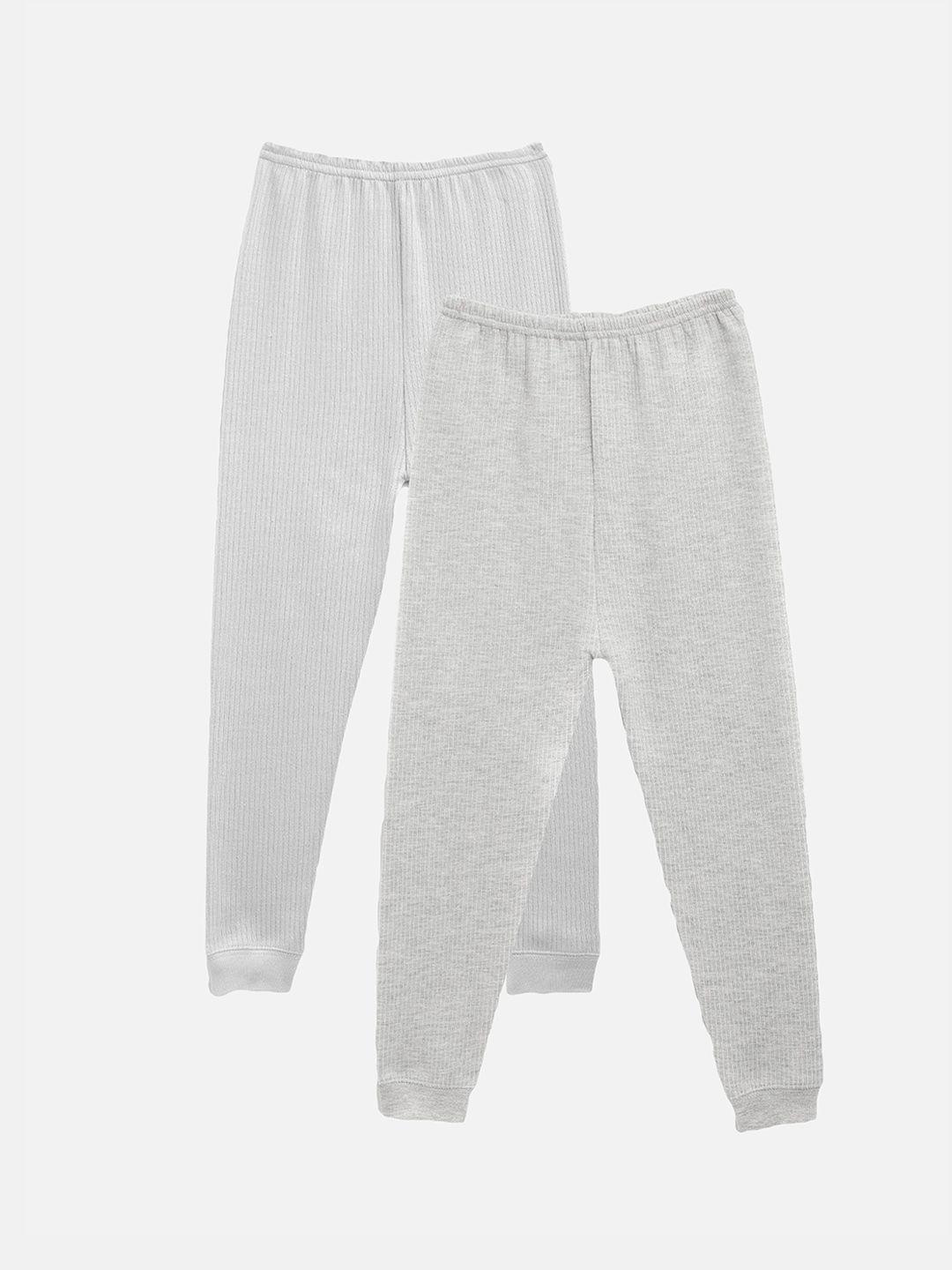 kanvin boys pack of 2 grey solid thermal bottoms