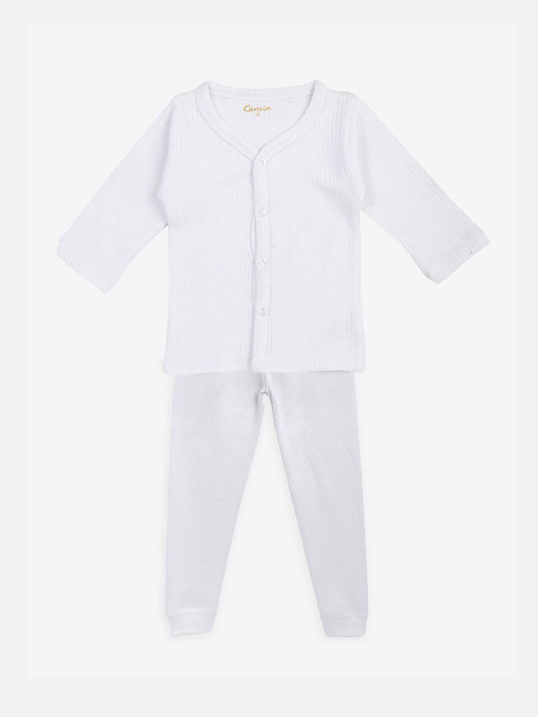 kanvin boys white solid thermal set