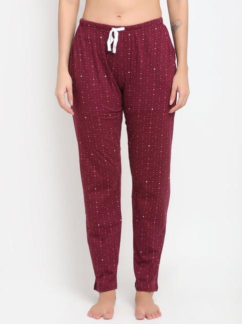 kanvin burgundy printed pyjamas