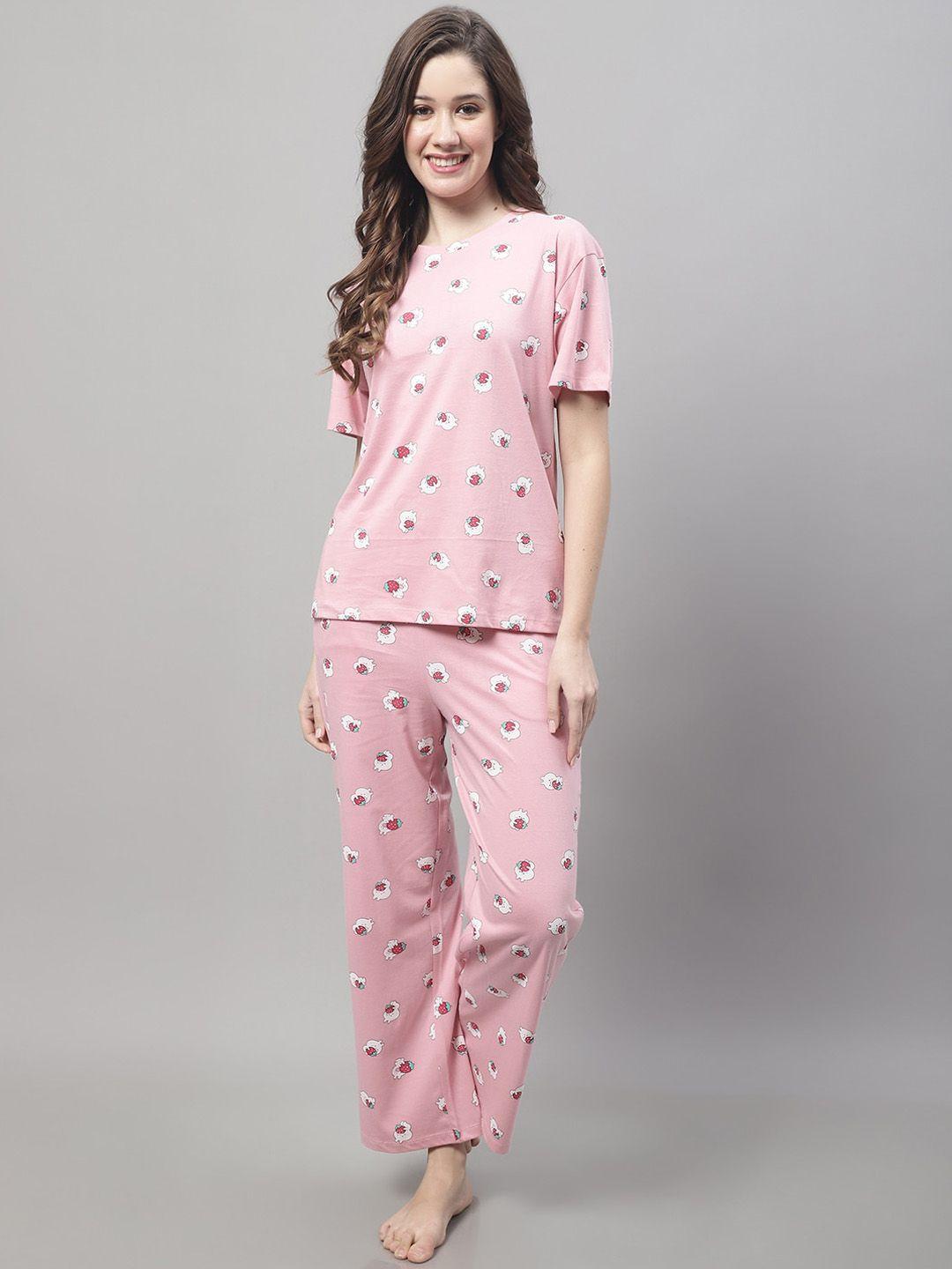 kanvin conversational printed night suit