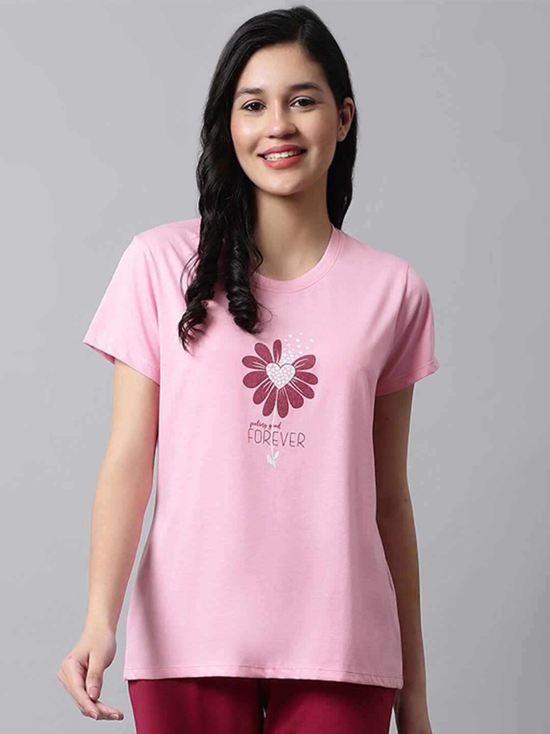 kanvin floral printed round neck t-shirt