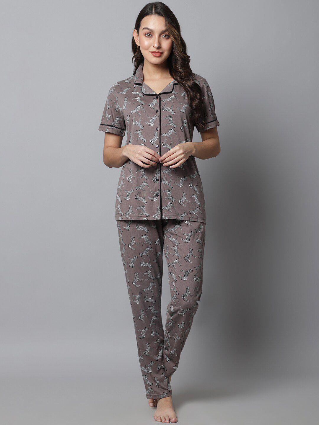 kanvin graphic printed night suit