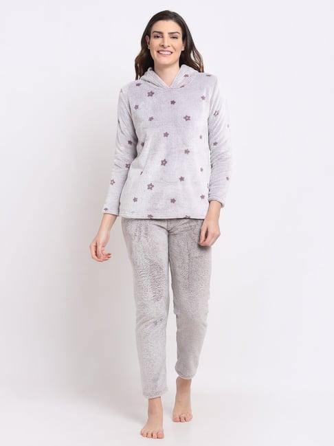 kanvin grey printed top pyjama set